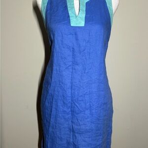 Sigrid Olsen Women's 100% Linen Blue Tunic Dress size S Small